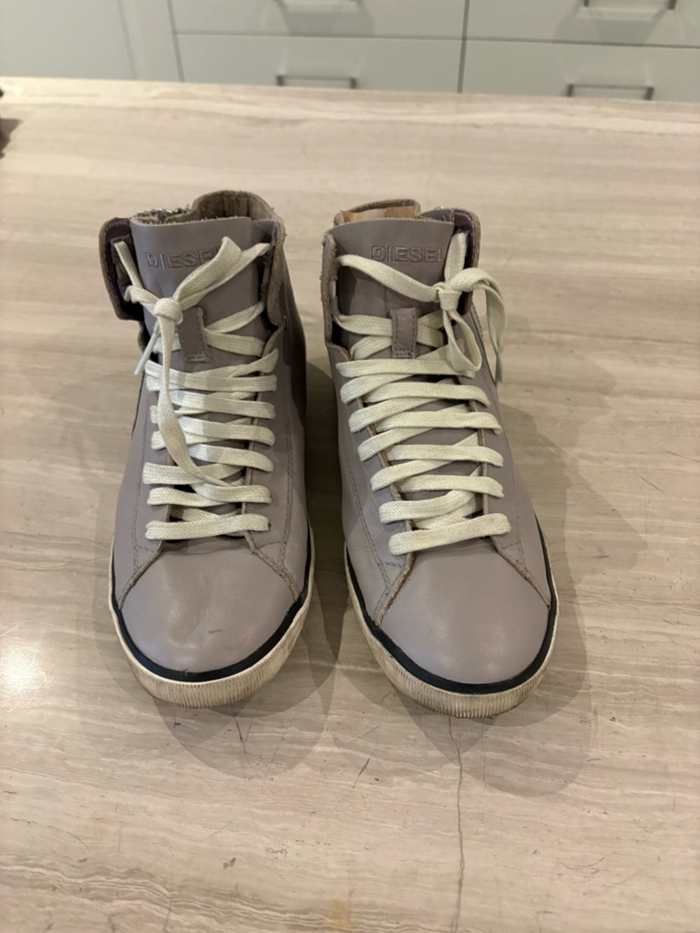 Diesel leather high tops